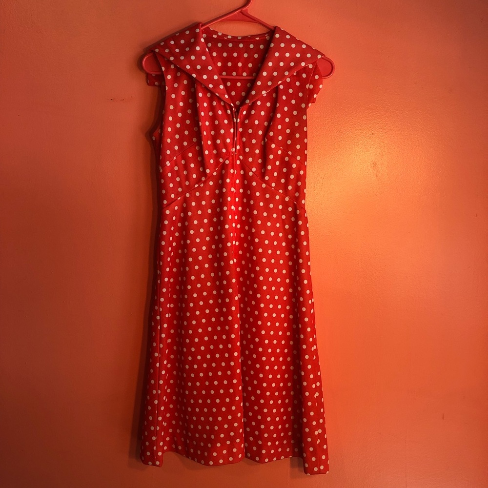 Vintage Polka Dot Sailor Dress with sash belt